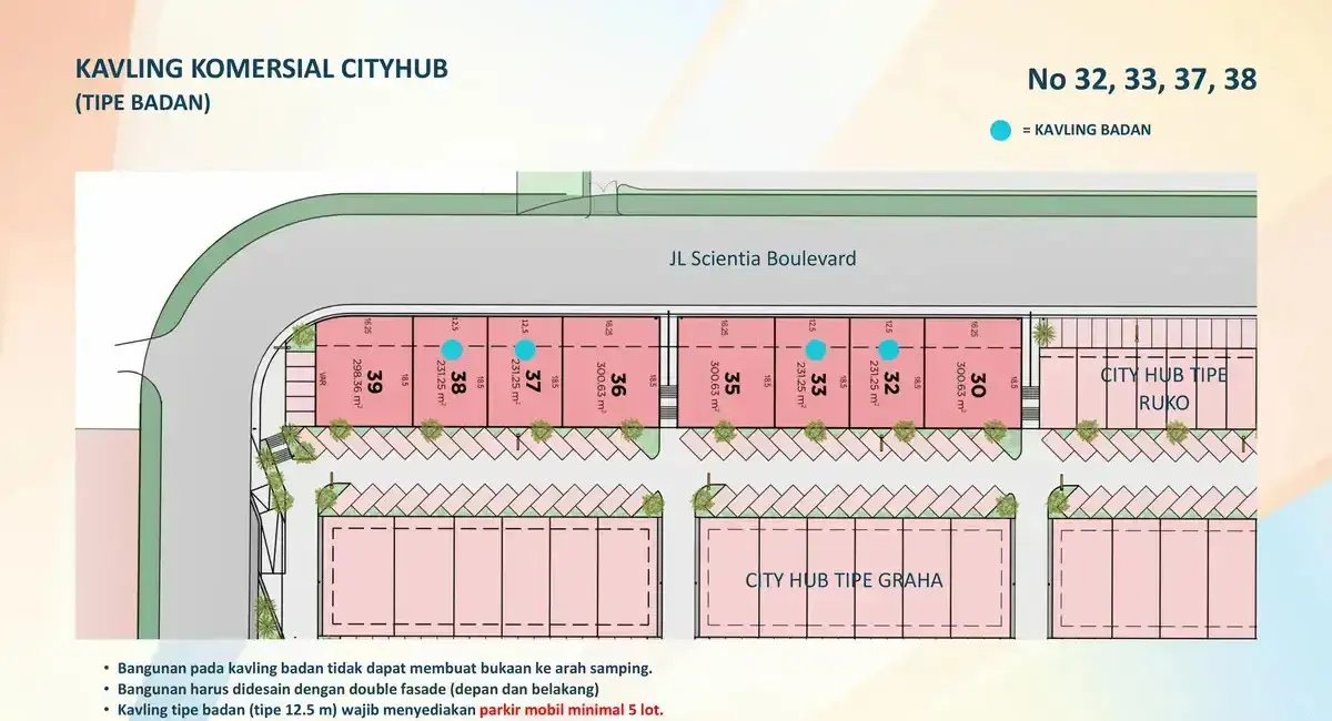 siteplan-kavling-city-hub-commercial-badan-summarecon-serpong